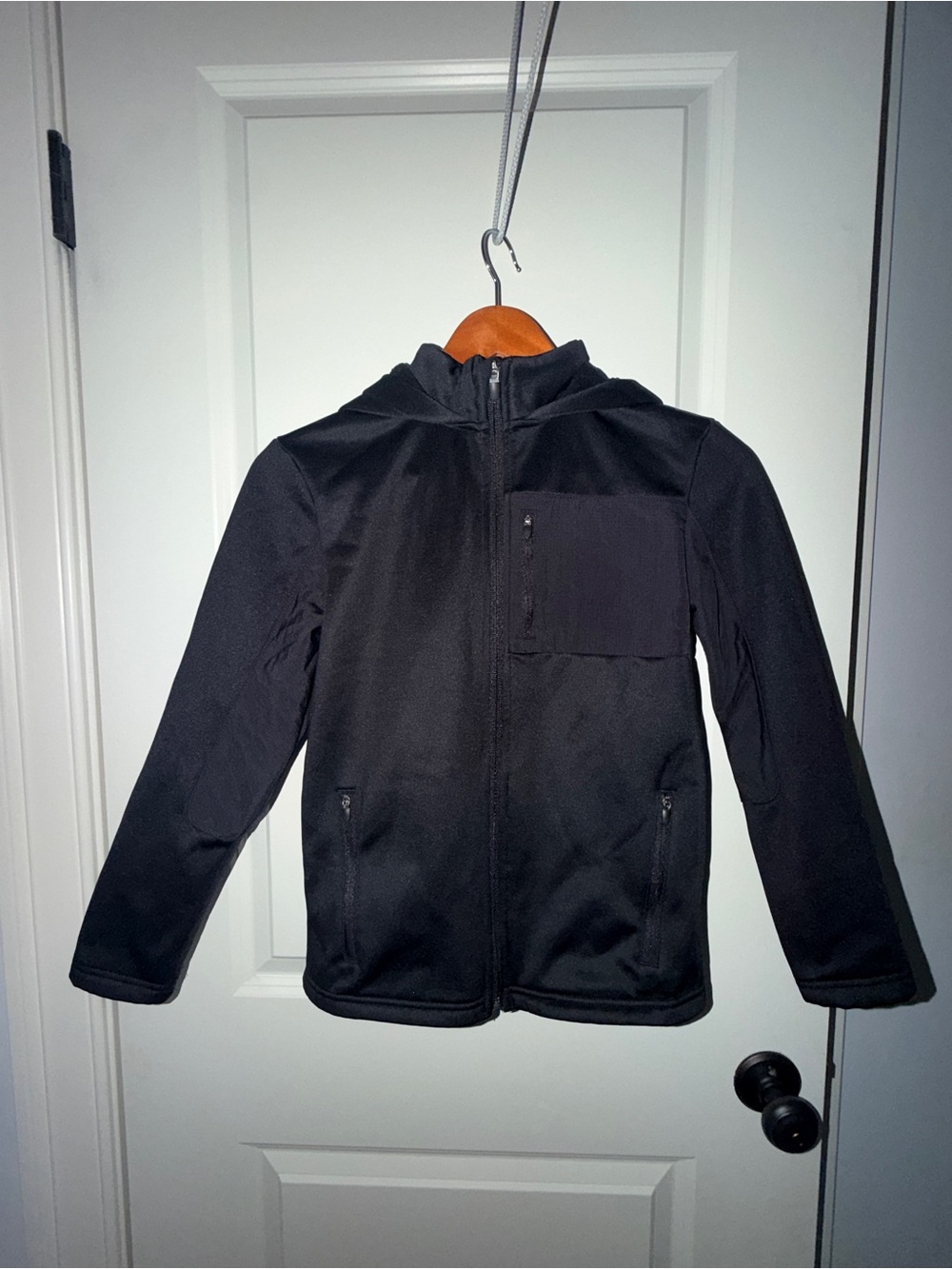 Tek Gear Kids Black Hooded Full-Zip Jacket